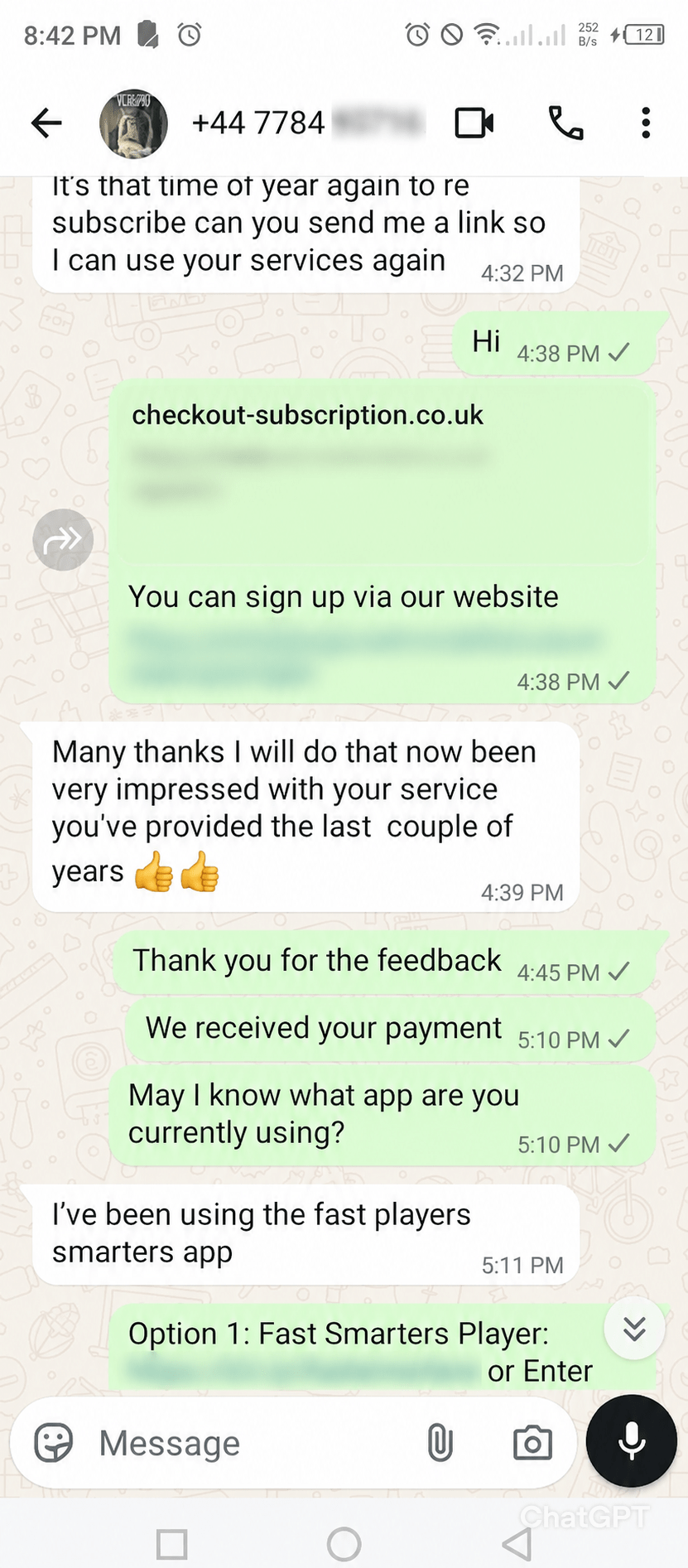 Customer review